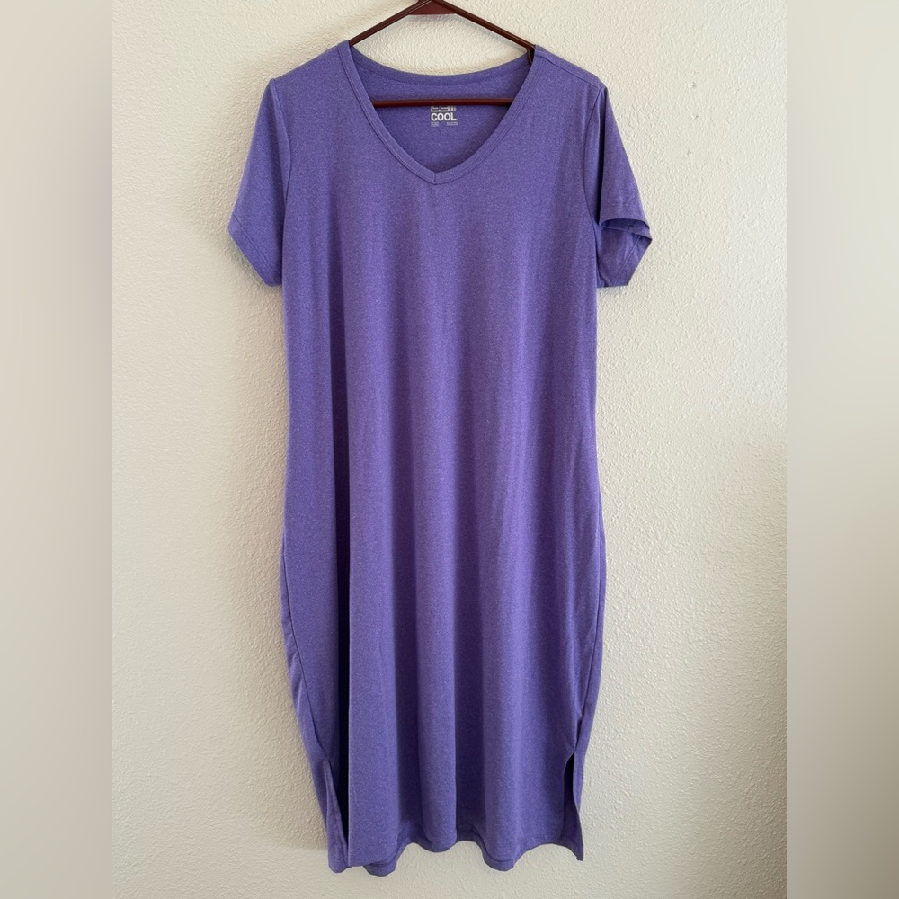 32 Degrees Purple Short Sleeve Women’s Cool T-Shirt Dress